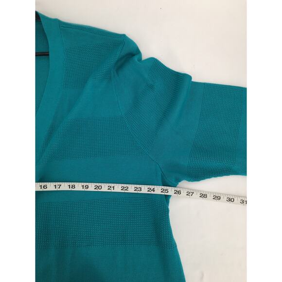 Lands End Cotton Modal Texture Drape Cardigan Teal Blue 3X 24W-26W - Picture 8 of 10